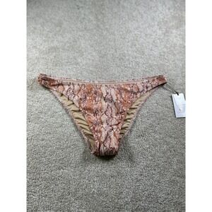 Shade & Shore‎ Women's Swim Bottom L Snake Print High Leg Cheeky